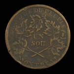 Canada, Banque du Peuple (People's Bank), 1 sou <br /> 1837