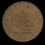 Canada, Bank of Upper Canada (York), 1/2 penny <br /> 1852