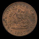 Canada, Bank of Upper Canada (York), 1/2 penny : 1857