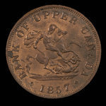 Canada, Bank of Upper Canada (York), 1/2 penny <br /> 1857