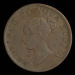 Canada, Province de la Nouvelle-Écosse, 1/2 penny <br /> 1843