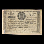 Canada, Jno. Molson (fils), 30 sous <br /> 29 mai 1837