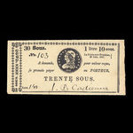 Canada, J.B. Cadieux, 30 sous <br /> 20 juin 1837