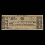 Canada, Félix Plante, 6 sous : 9 août 1837