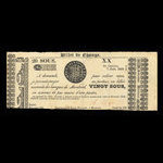 Canada, Antoine Mérizzi, 20 sous <br /> 7 août 1837
