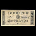 Canada, Cuvillier & Fils, 6 pence <br /> 10 juillet 1837