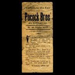 Canada, Pocock Bros., aucune dénomination <br /> 1887