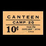 Canada, Camp 20, 10 cents <br /> 1 juin 1946