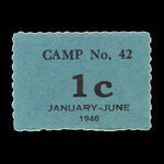 Canada, Camp 42, 1 cent <br /> 1 juin 1946
