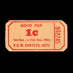 Canada, Camp 100, 1 cent <br /> 31 décembre 1944