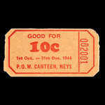 Canada, Camp 100, 10 cents <br /> 31 décembre 1944