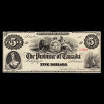 Canada, Province du Canada, 5 dollars <br /> 1866