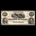 Canada, Province du Canada, 20 dollars <br /> 1866