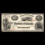 Canada, Province du Canada, 10 dollars <br /> 1866