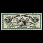 Canada, Province du Canada, 50 dollars <br /> 1 octobre 1866
