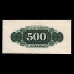 Canada, Province du Canada, 500 dollars <br /> 1866