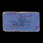Canada, Compagnie de la Baie d'Hudson, 5 dollars <br /> 1927