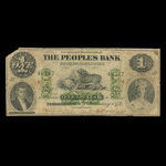 Canada, Peoples Bank of New Brunswick, 1 dollar <br /> 2 janvier 1874