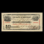 Canada, Banque de Montréal, 10 dollars <br /> 5 mai 1852