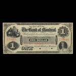 Canada, Banque de Montréal, 1 dollar <br /> 1 février 1853