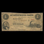Canada, St. Stephen's Bank, 1 dollar <br /> 1 mai 1863