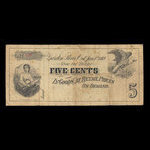 Canada, Hollister, Jewell & Cie., 5 cents <br /> 1 janvier 1889