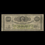Canada, Bank of British Columbia, 20 dollars <br /> 1 juin 1879