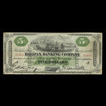 Canada, Halifax Banking Company, 5 dollars <br /> 1 octobre 1880