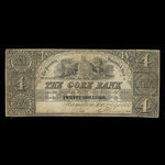 Canada, Gore Bank, 4 dollars <br /> 2 septembre 1852
