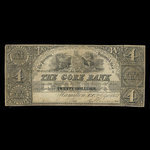 Canada, Gore Bank, 4 dollars : 2 septembre 1852