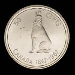 Canada, Élisabeth II, 50 cents <br /> 1967