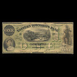 Canada, Eastern Townships Bank, 1 dollar <br /> 1 août 1859