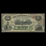 Canada, Maritime Bank of the Dominion of Canada, 5 dollars <br /> 3 octobre 1881