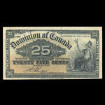 Canada, Dominion du Canada, 25 cents <br /> 2 janvier 1900