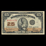 Canada, Dominion du Canada, 25 cents <br /> 2 juillet 1923