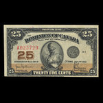 Canada, Dominion du Canada, 25 cents <br /> 2 juillet 1923