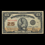 Canada, Dominion du Canada, 25 cents <br /> 2 juillet 1923
