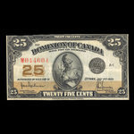 Canada, Dominion du Canada, 25 cents <br /> 2 juillet 1923