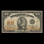 Canada, Dominion du Canada, 25 cents <br /> 2 juillet 1923