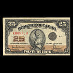 Canada, Dominion du Canada, 25 cents <br /> 2 juillet 1923