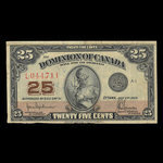 Canada, Dominion du Canada, 25 cents <br /> 2 juillet 1923