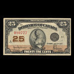 Canada, Dominion du Canada, 25 cents <br /> 2 juillet 1923