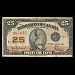 Canada, Dominion du Canada, 25 cents <br /> 2 juillet 1923