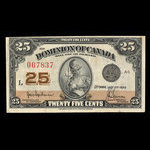 Canada, Dominion du Canada, 25 cents <br /> 2 juillet 1923