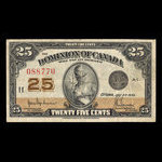 Canada, Dominion du Canada, 25 cents <br /> 2 juillet 1923