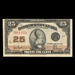 Canada, Dominion du Canada, 25 cents <br /> 2 juillet 1923