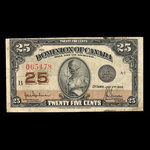 Canada, Dominion du Canada, 25 cents <br /> 2 juillet 1923