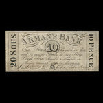 Canada, Arman's Bank, 20 sous <br /> 1 août 1837
