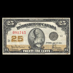 Canada, Dominion du Canada, 25 cents <br /> 2 juillet 1923