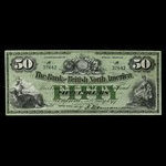 Canada, Bank of British North America, 50 dollars <br /> 3 juillet 1877